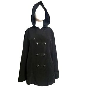 Croft & Barrow Women's Lined Jacket Hooded Long Sleeve Black Size L